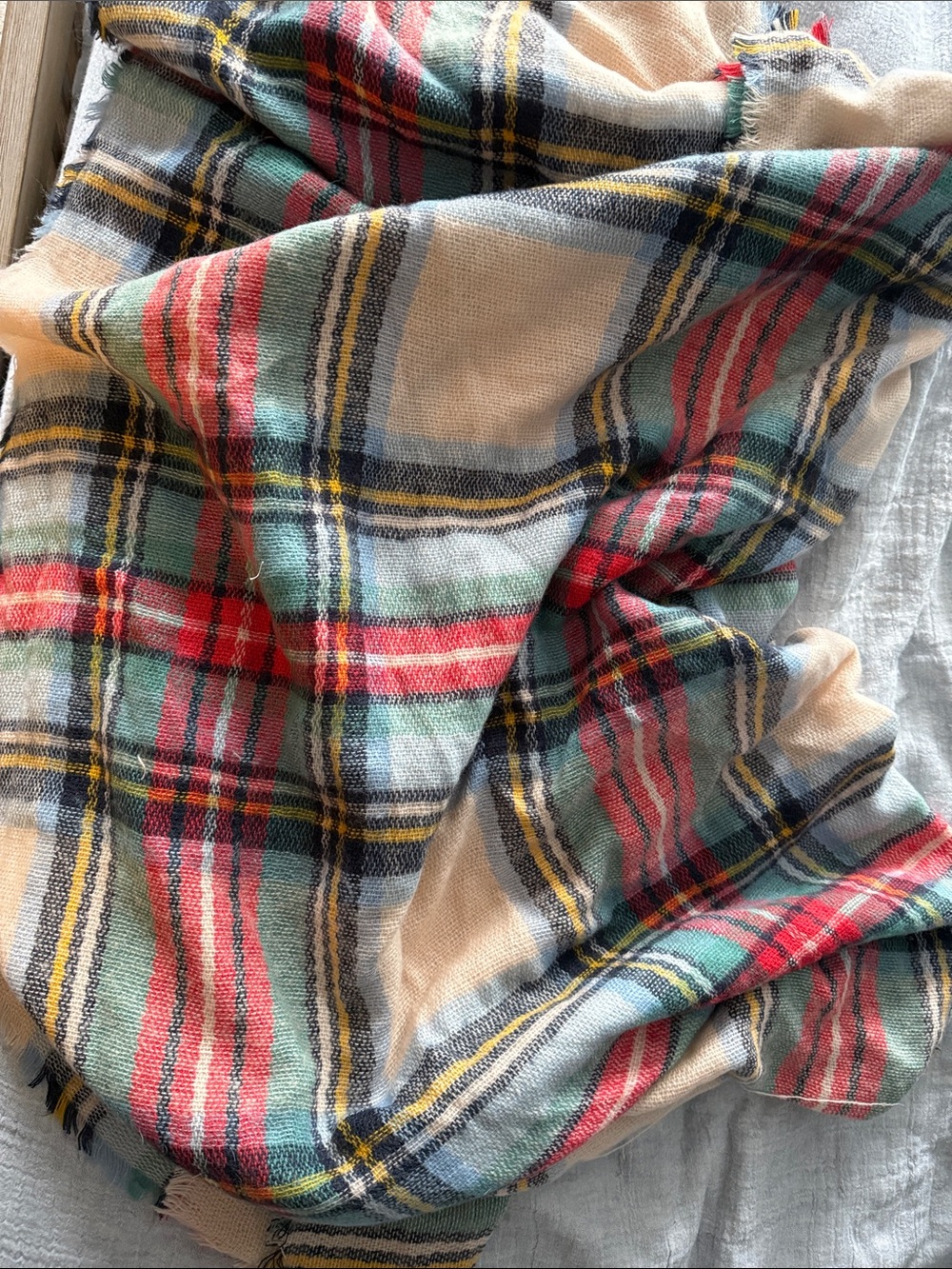 Plaid Lightweight blanket scarf Multi-Color